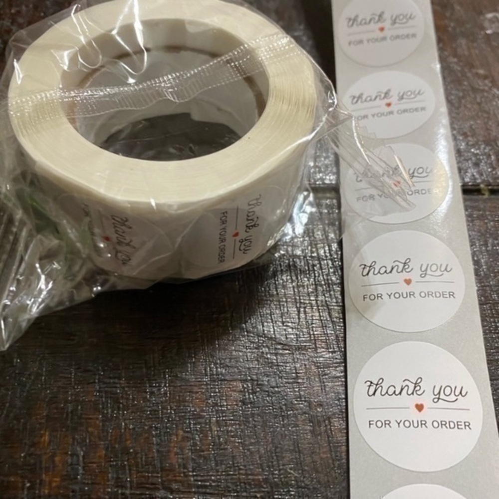 100- 1 inch thank you stickers